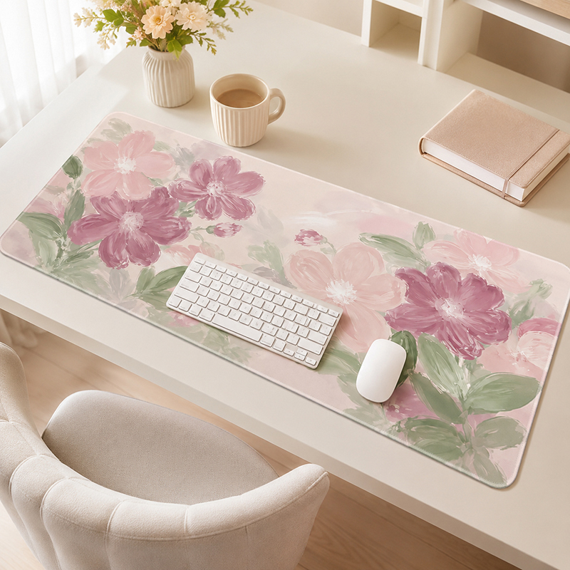 Laptop Accessories Pink - ピンク桜水彩画マウスパッドゲーミング XL HD ホーム大型マウスパッド XXL デスクマットオフィス滑り止め天然ゴムラップトップマウスマット