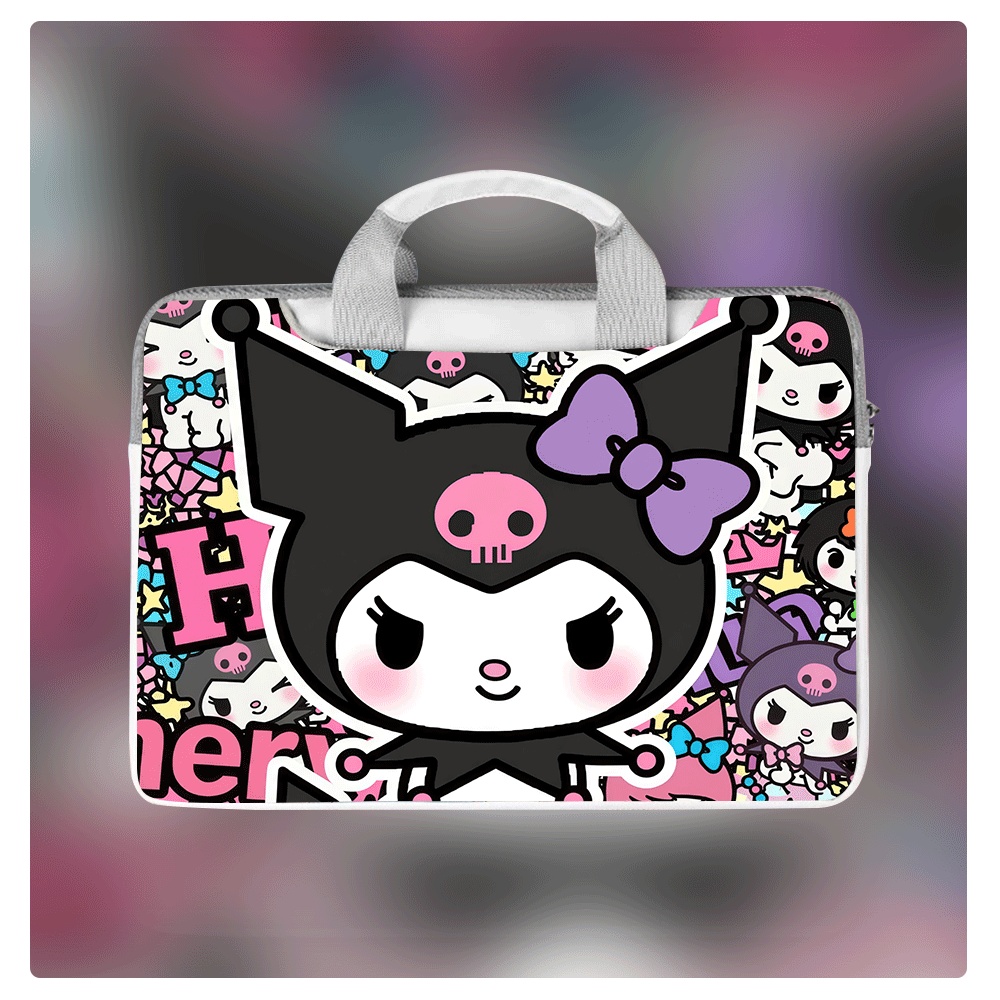 Laptop Accessories Organizer Bag - かわいい漫画の動物猫柄ポータブルノートパソコンバッグ、Macbook 12 13 14 15.6 16インチ、Macbook