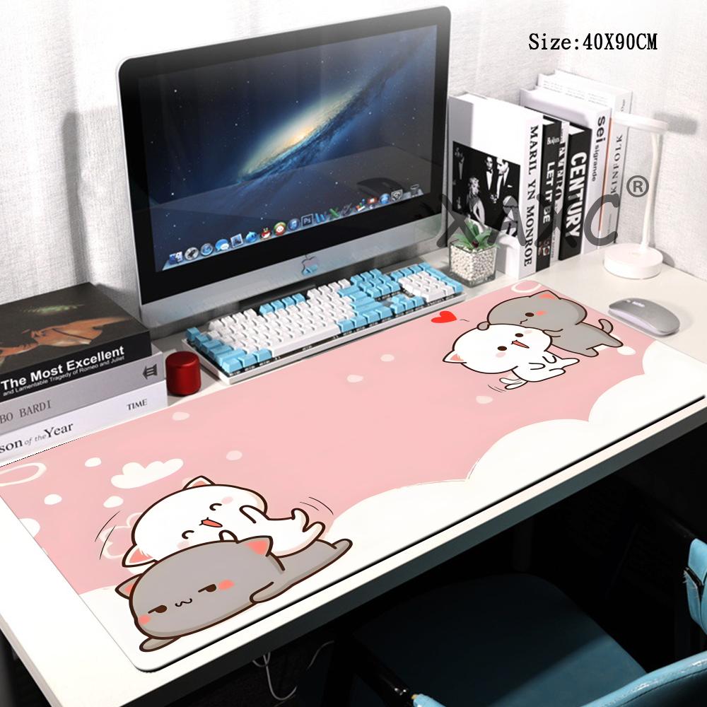 Laptop Accessories Pink - XXL カワイイゲーミングマウスパッド 900x400x3MM ピンクマウスパッド 猫アニマルギフト デスクアクセサリー