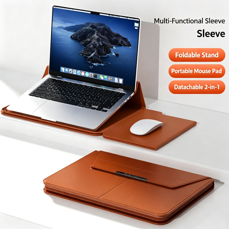 Laptop Accessories Organizer Bag - 13-14/15-16インチノートパソコンスリーブホルダー、自動閉鎖多機能キャリングポーチ、スタンド付き、M234 Macbook Air用レザー製