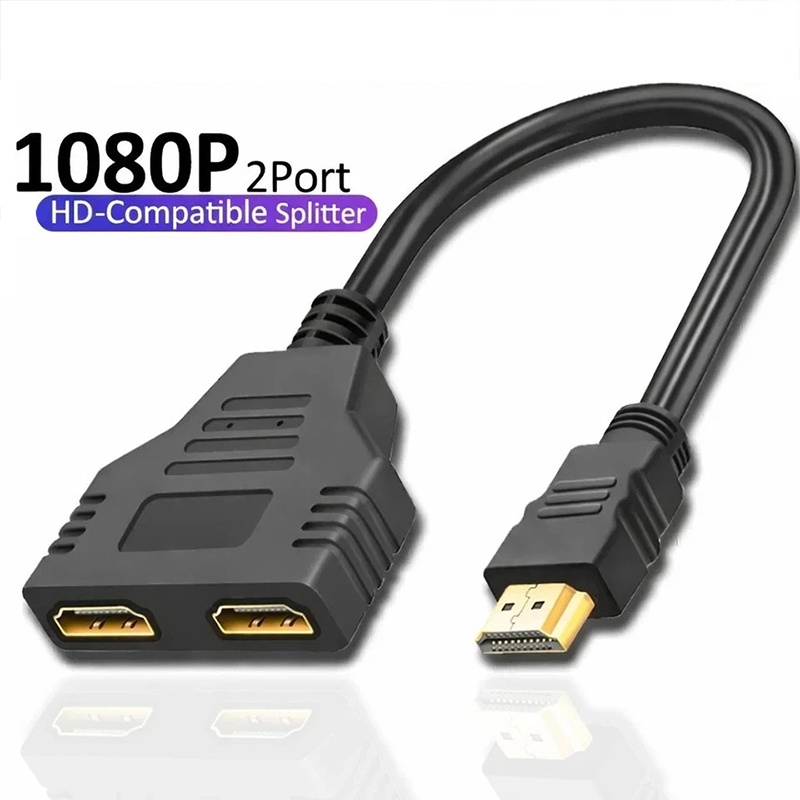 Xbox Laptop Accessories - HDMI対応スプリッターアダプターケーブル 1オス-2メス デュアルポート 1080P 4K 3D