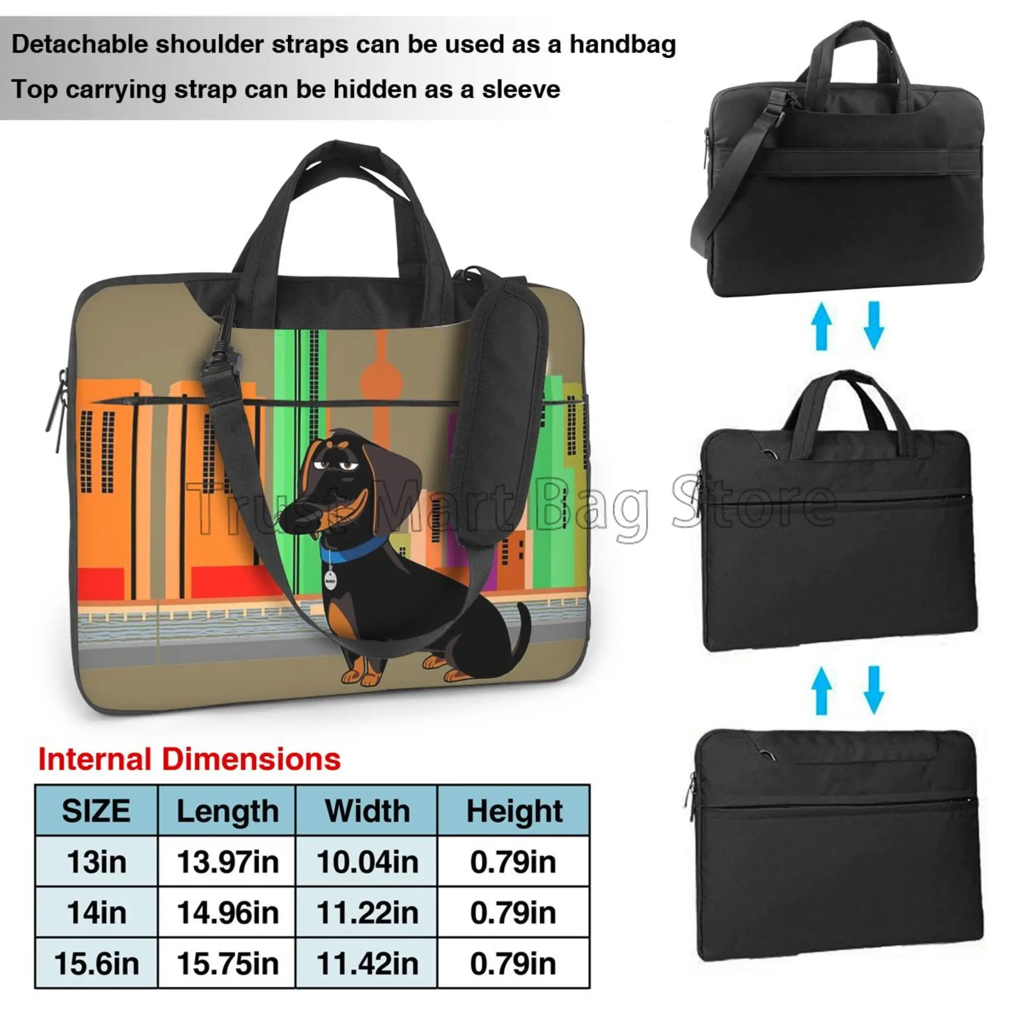 Dachshundプリントラップトップキャリングバッグ、かわ - Laptop Accessories Organizer Bag のレビューと価格