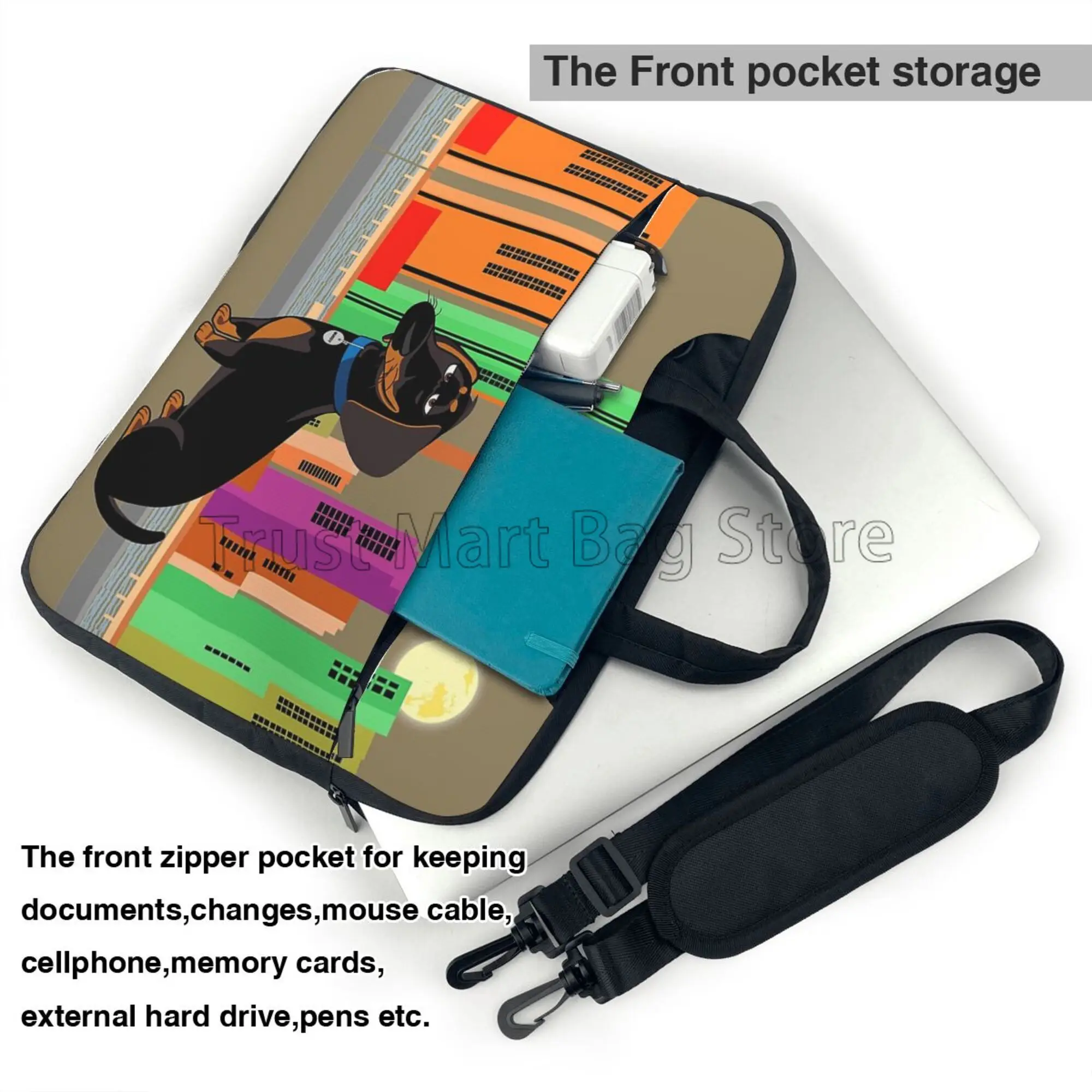 Dachshundプリントラップトップキャリングバッグ、かわ - Laptop Accessories Organizer Bag のレビューと価格