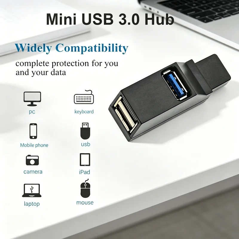 USB 3.0 2.0 回転可能な 3 ポートハブスプリッタ - Laptop Accessories Macbook のレビューと価格