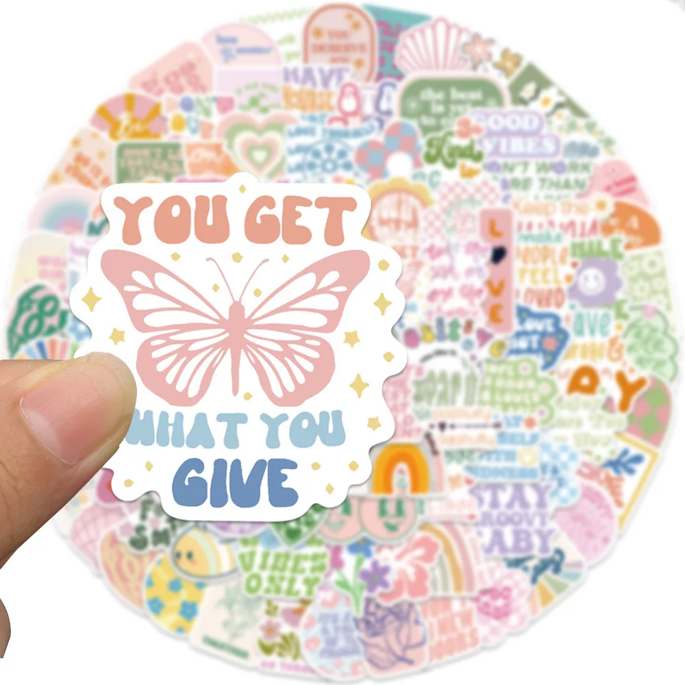 10/50/100 個ピンク感動的な言葉ステッカー落書き V - Laptop Accessories Girly のレビューと価格