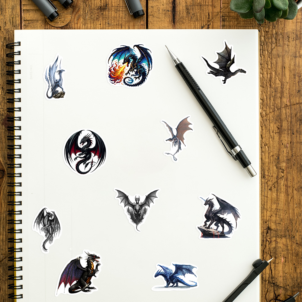 クールなファンタジーマジックドラゴンステッカー防水ビニールデ - Laptop Accessories Cool のレビューと価格