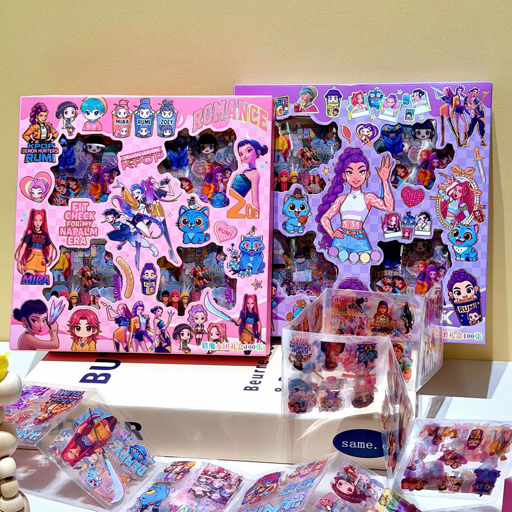 100枚入り、ガールズグループをテーマにしたステッカー。アニ - Laptop Accessories Girly のレビューと価格