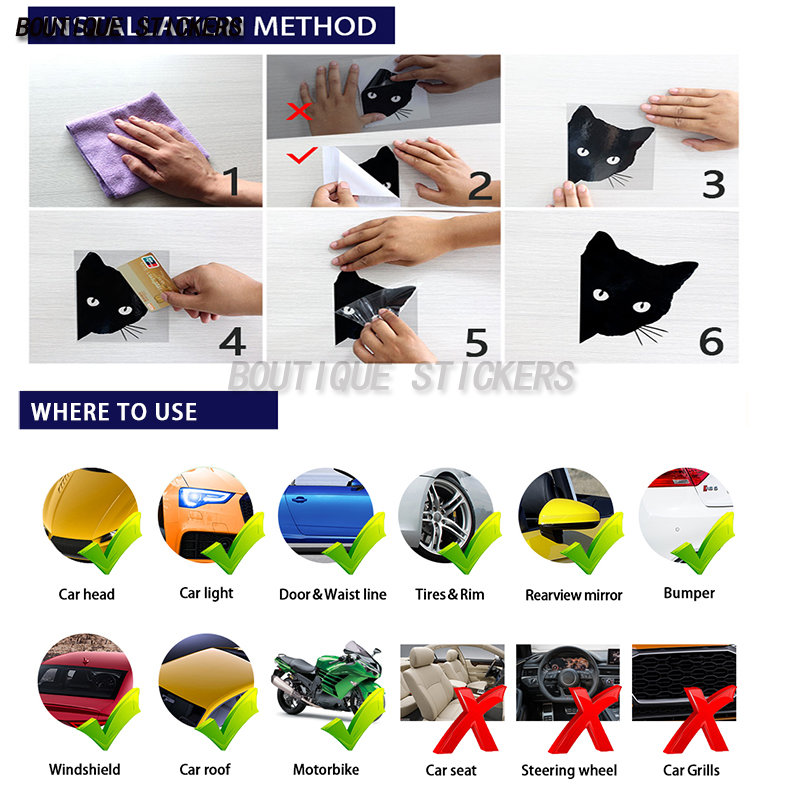 面白いピンク色の猫のカーステッカー。車やバイクの装飾に使える - Laptop Accessories Pink のレビューと価格