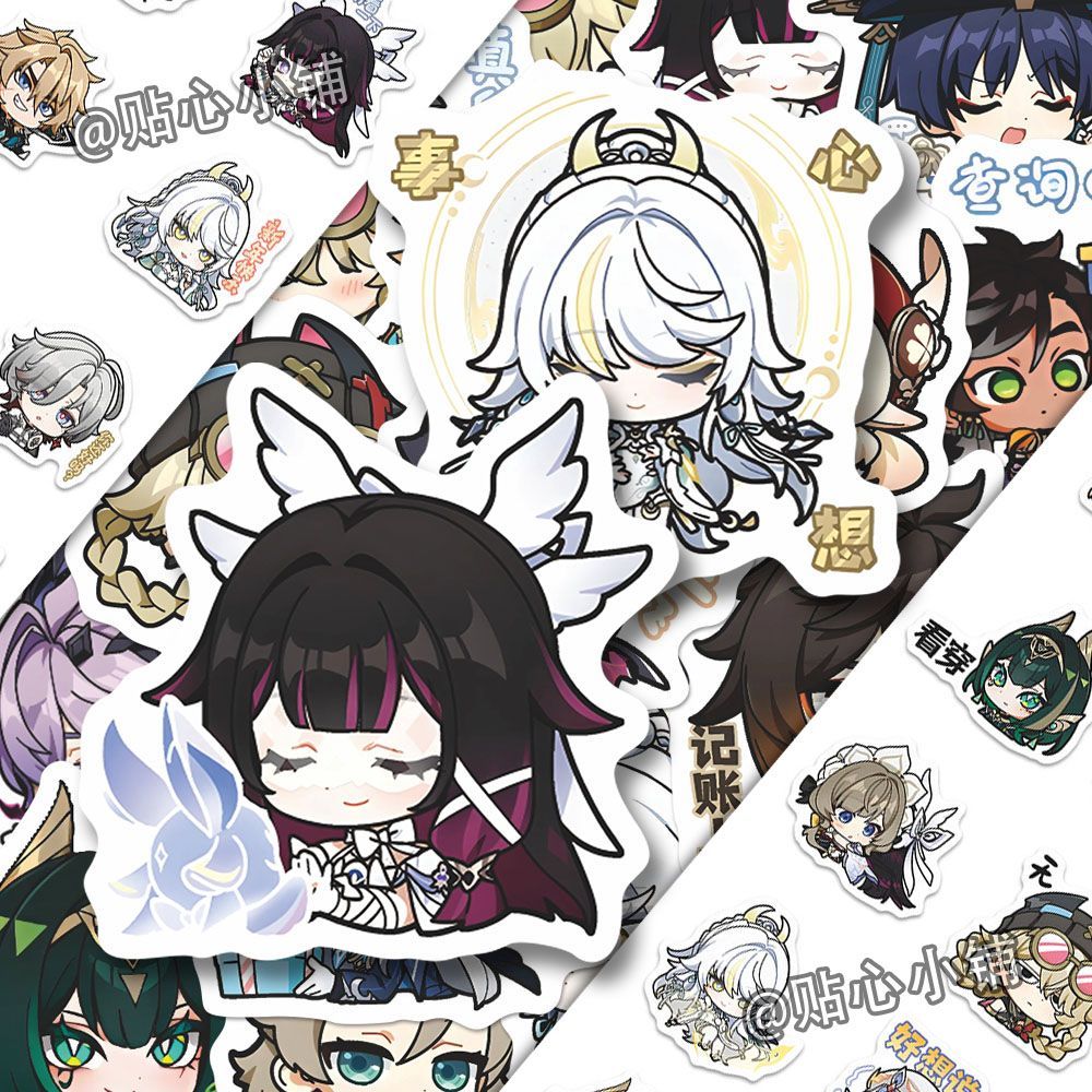 64 個原神インパクトムーンメイデンアニメステッカー漫画落書 - Accessories Laptop のレビューと価格