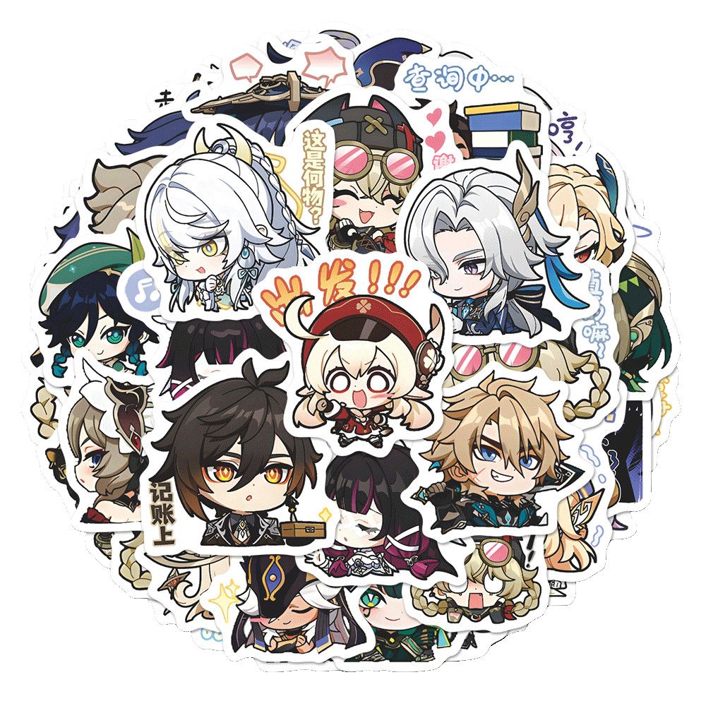64 個原神インパクトムーンメイデンアニメステッカー漫画落書 - Accessories Laptop のレビューと価格